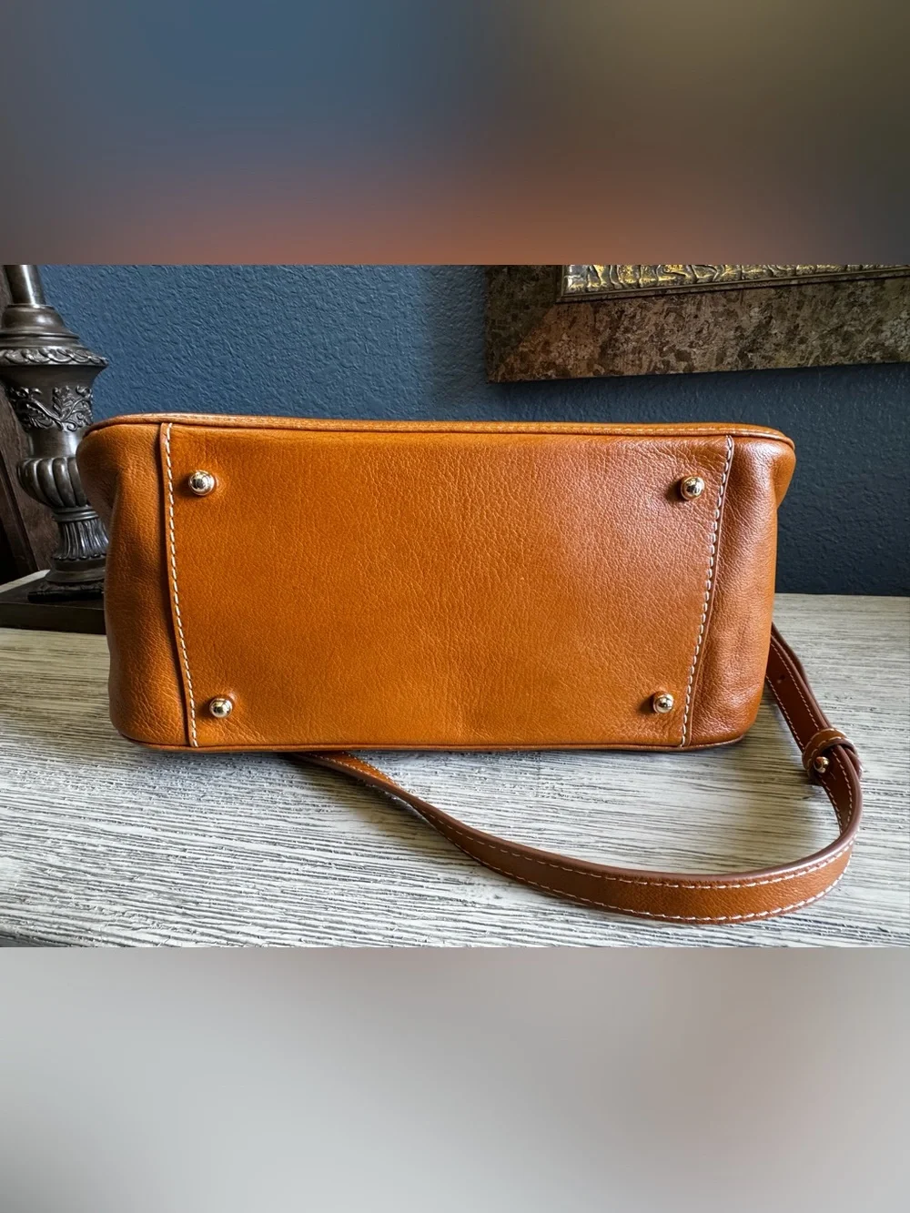 NEW!!! Brahmin Micaela Cognac Leather Satchel with Removable Crossbody Strap